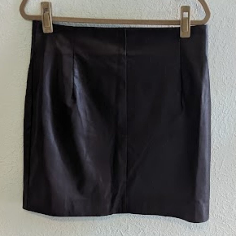NWT H&M Brown Faux Leather Mini Skirt | Size 12 - Picture 2 of 6